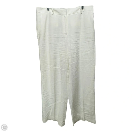 Linen Pants Designer By Lafayette 148 In Cream, Size: 14