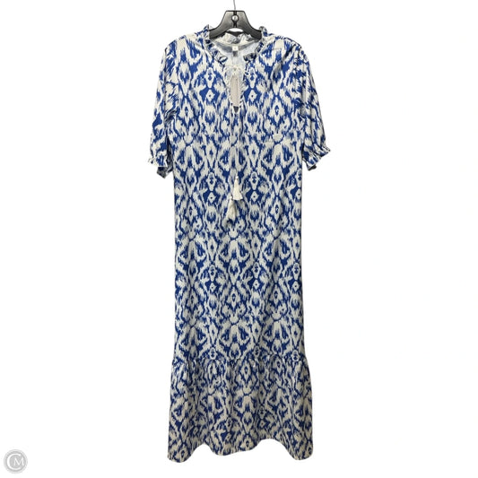 Dress Maxi Unbranded in Blue & White, Size: L