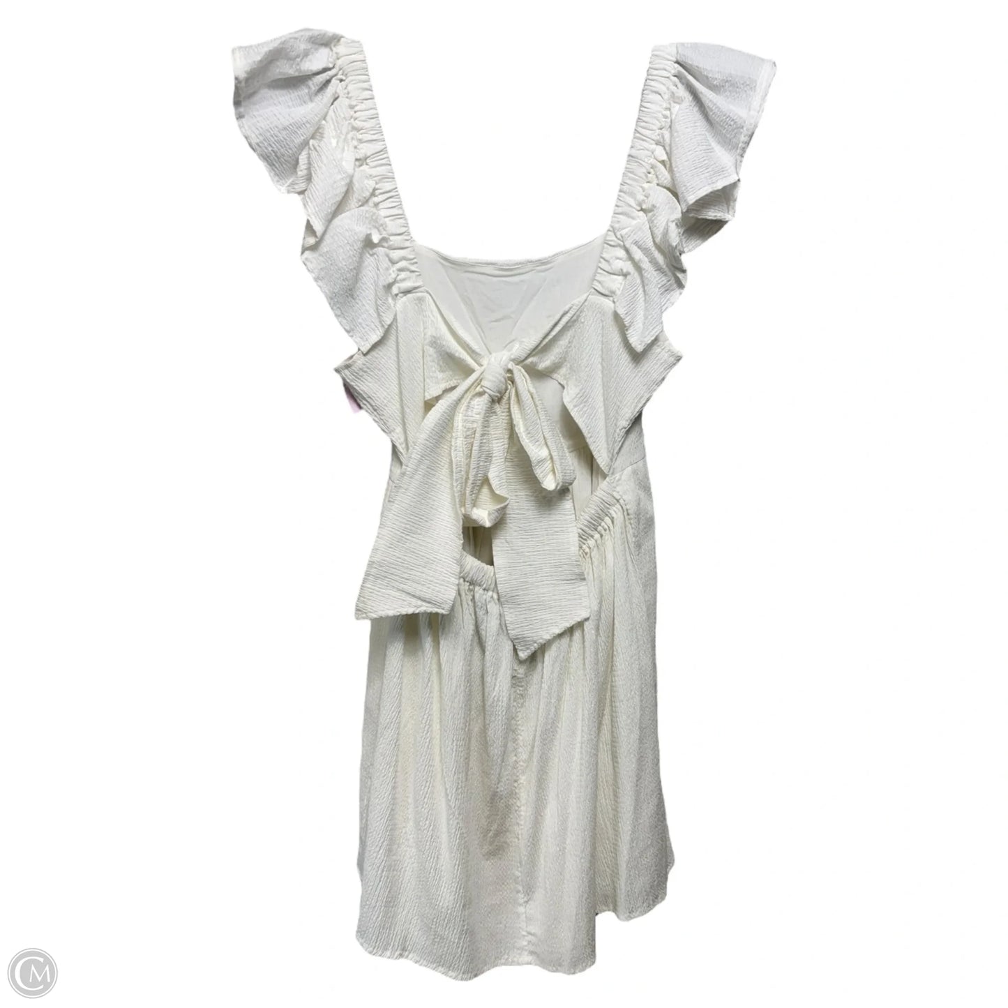 Bella Bow Back Ruffle Sleeve Mini Dress By Mi Ami In White, Size: L