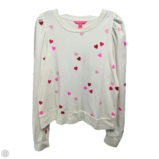 Jansen Sweatshirt Designer By Lilly Pulitzer In Resort White Lots Of Love, Size: S