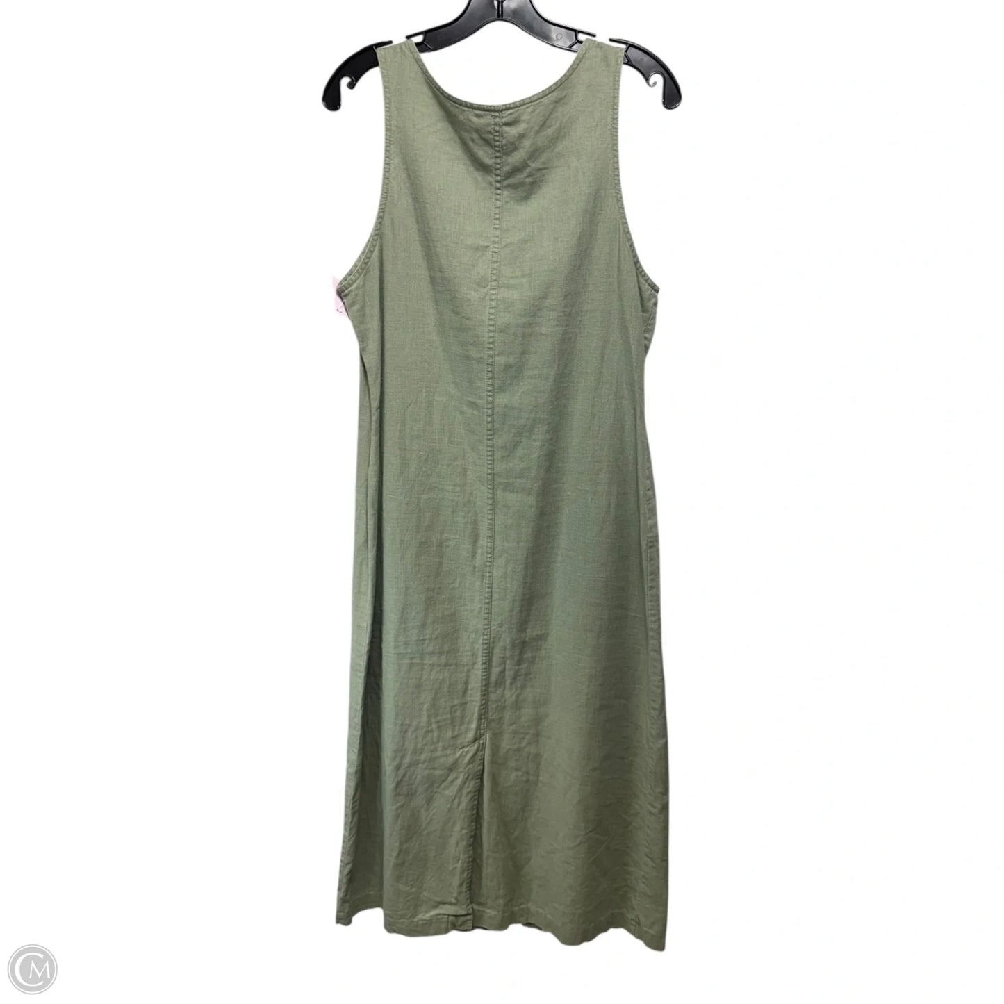 Linen Blend Dress Casual Midi By Blue J In Green, Size: S