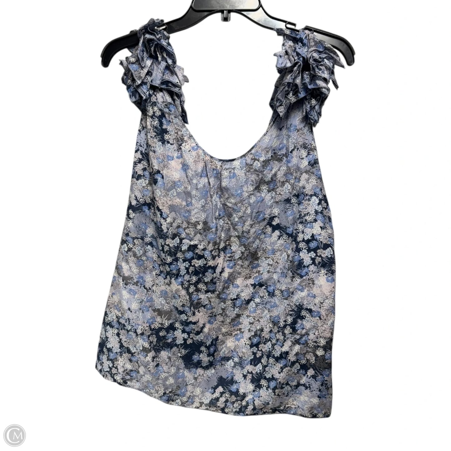 Cotton-silk Blend Top Sleeveless By Banana Republic In Blue, Size: M