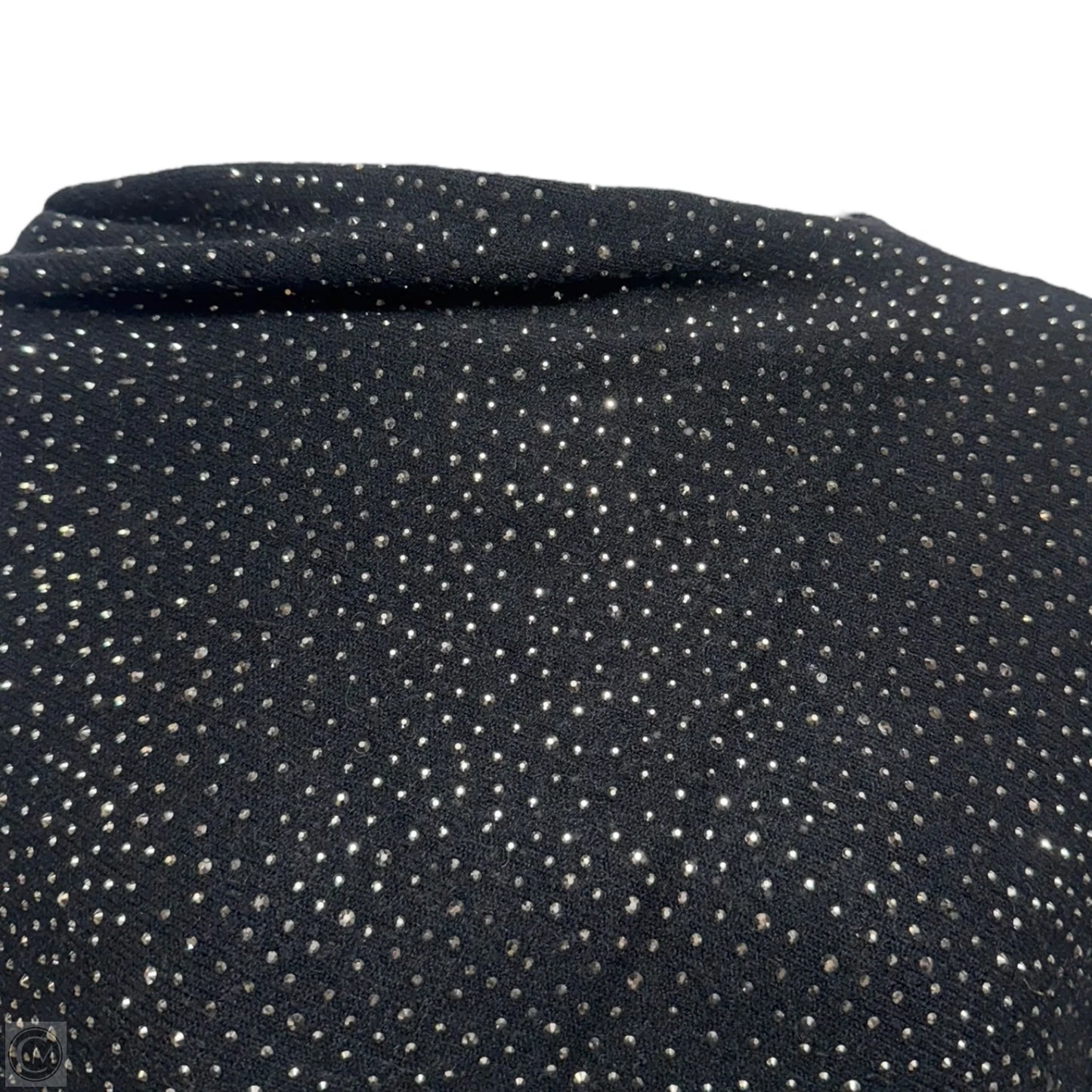Rhinestone Knit Shawl Poncho By La Fiorentina In Black, Size: Osfm