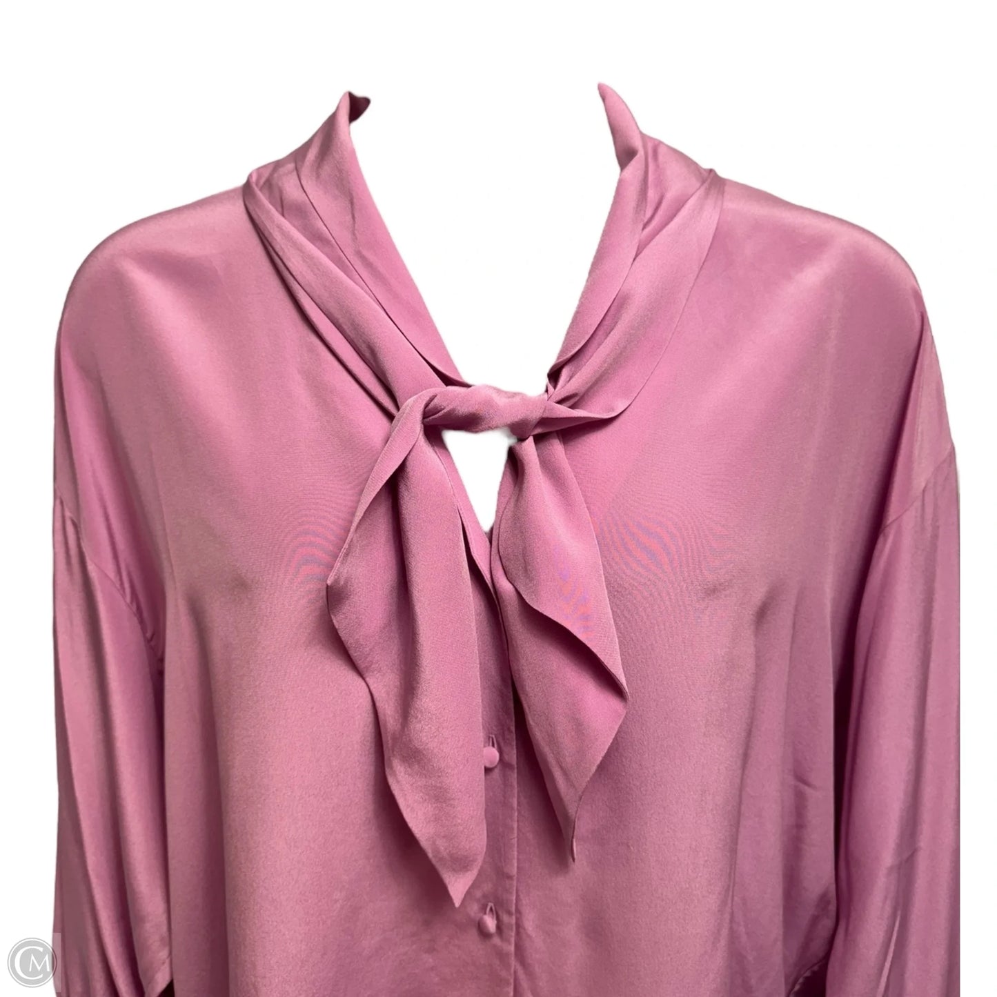 Biscarfa Silk Blouse Long Sleeve By Hugo Boss In Pink, Size: 10