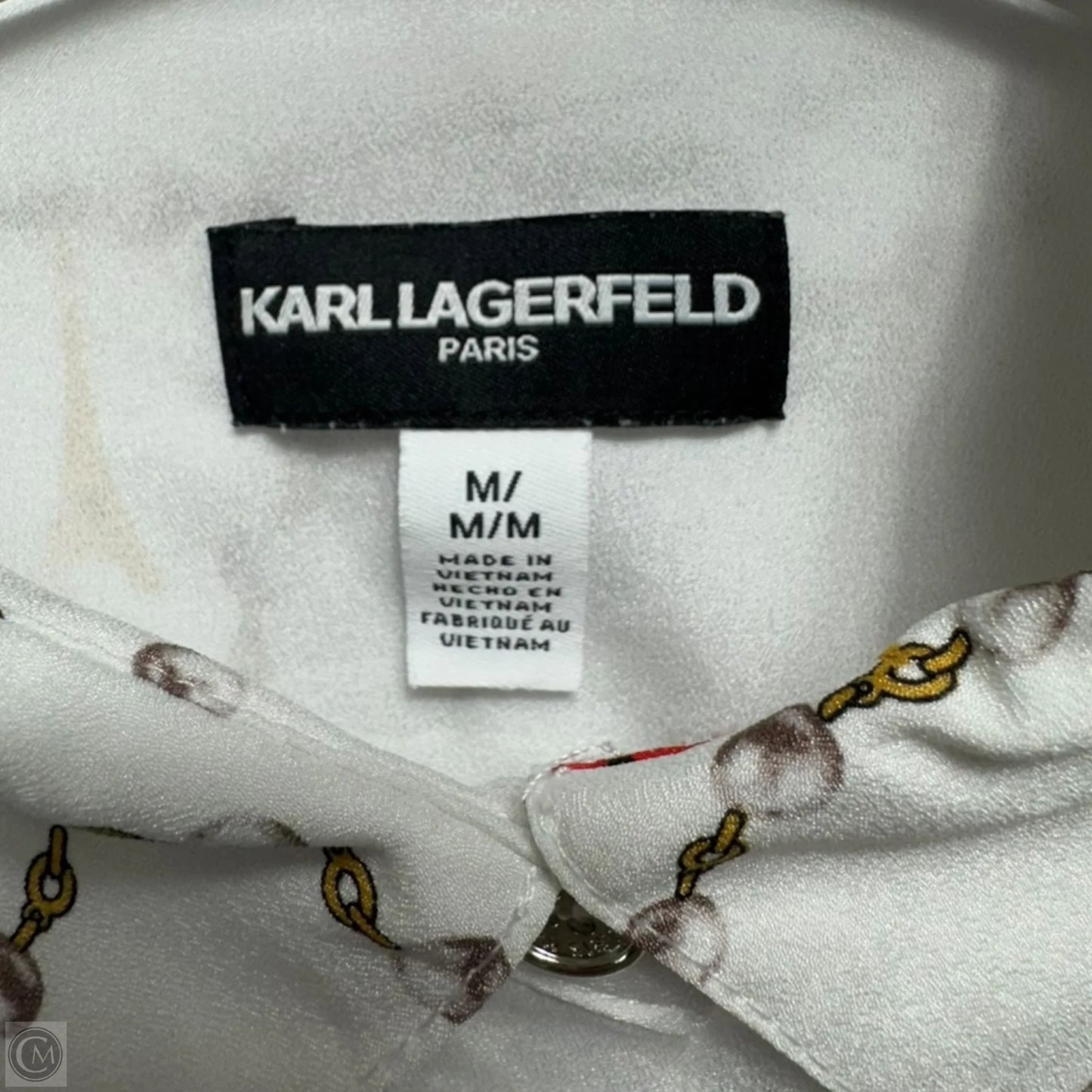 Top Long Sleeve Designer By Karl Lagerfeld In Multi-colored, Size: M