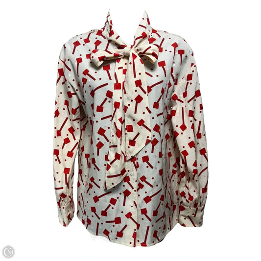 Lollipops Bow Top Designer By Tory Burch In Cream & Red, Size: 6