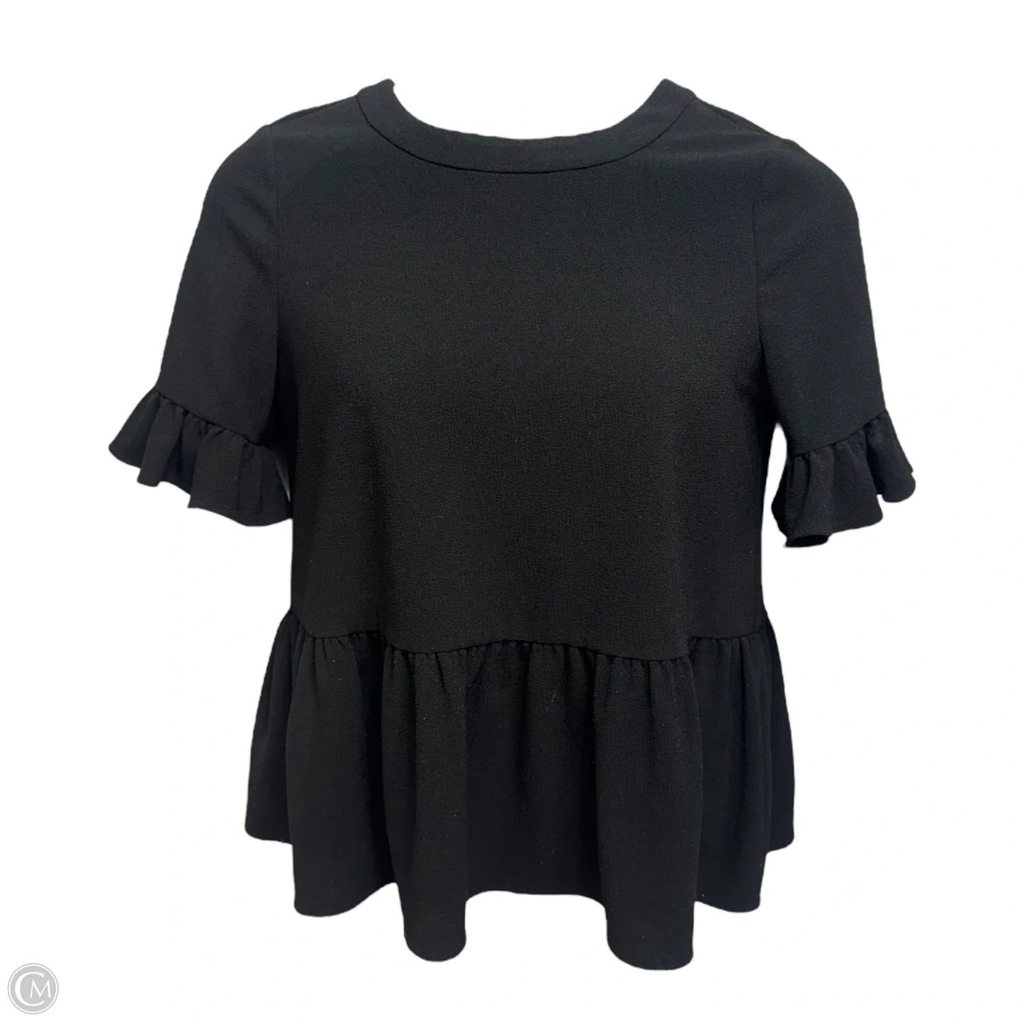 Linda Peplum Top Designer By Kate Spade In Black, Size: M