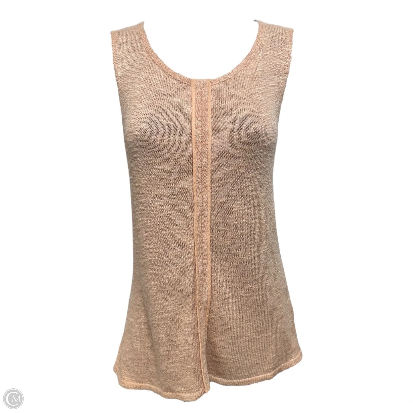 Linen Knit Top Sleeveless By Lafayette 148 In Peach, Size: S
