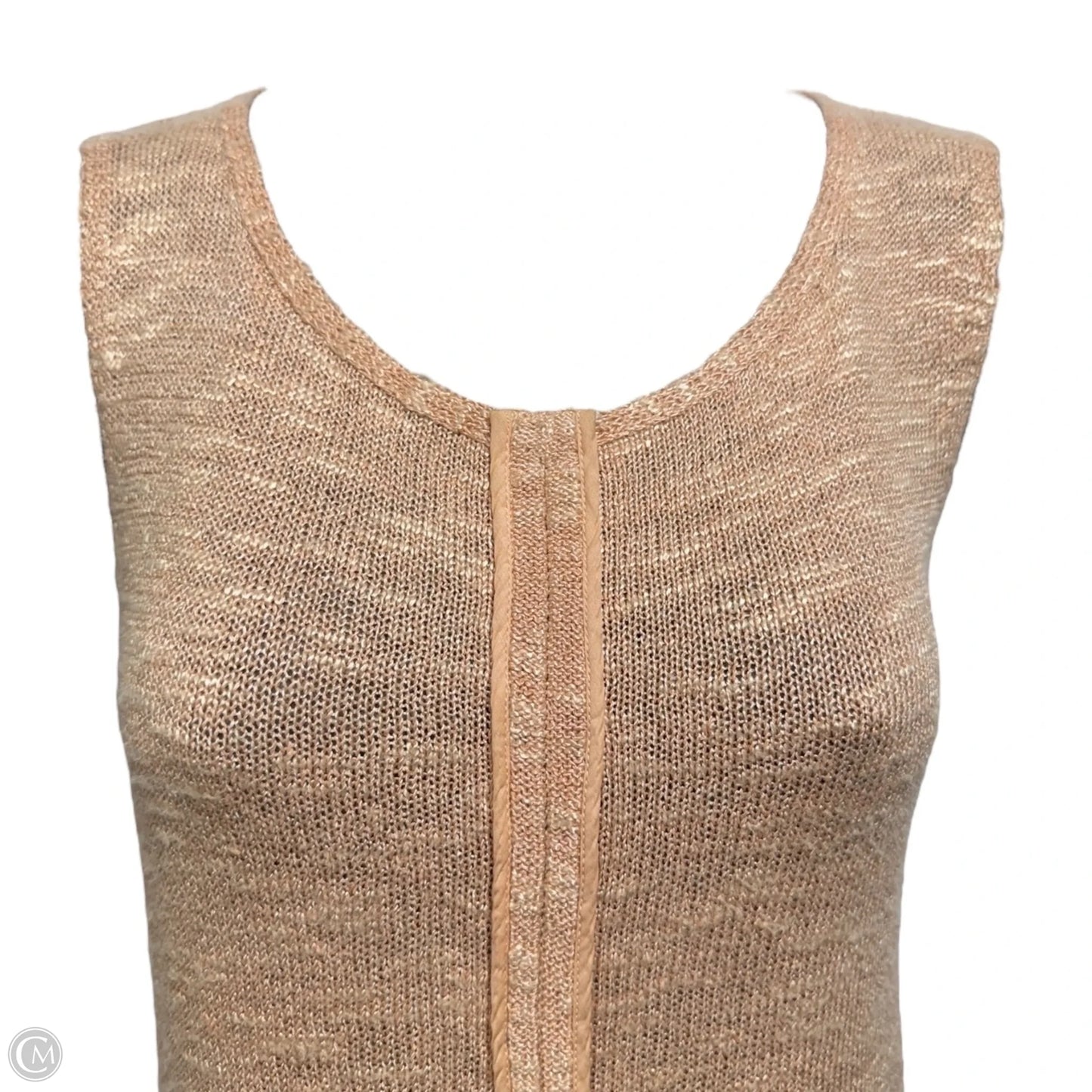 Linen Knit Top Sleeveless By Lafayette 148 In Peach, Size: S