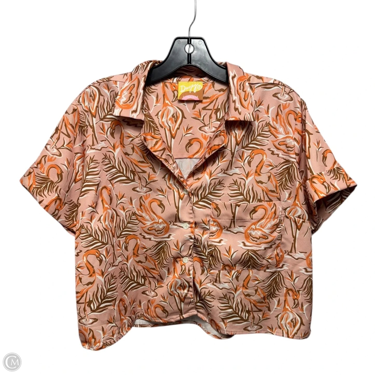 Top Short Sleeve By Dazey In Peach, Size: L