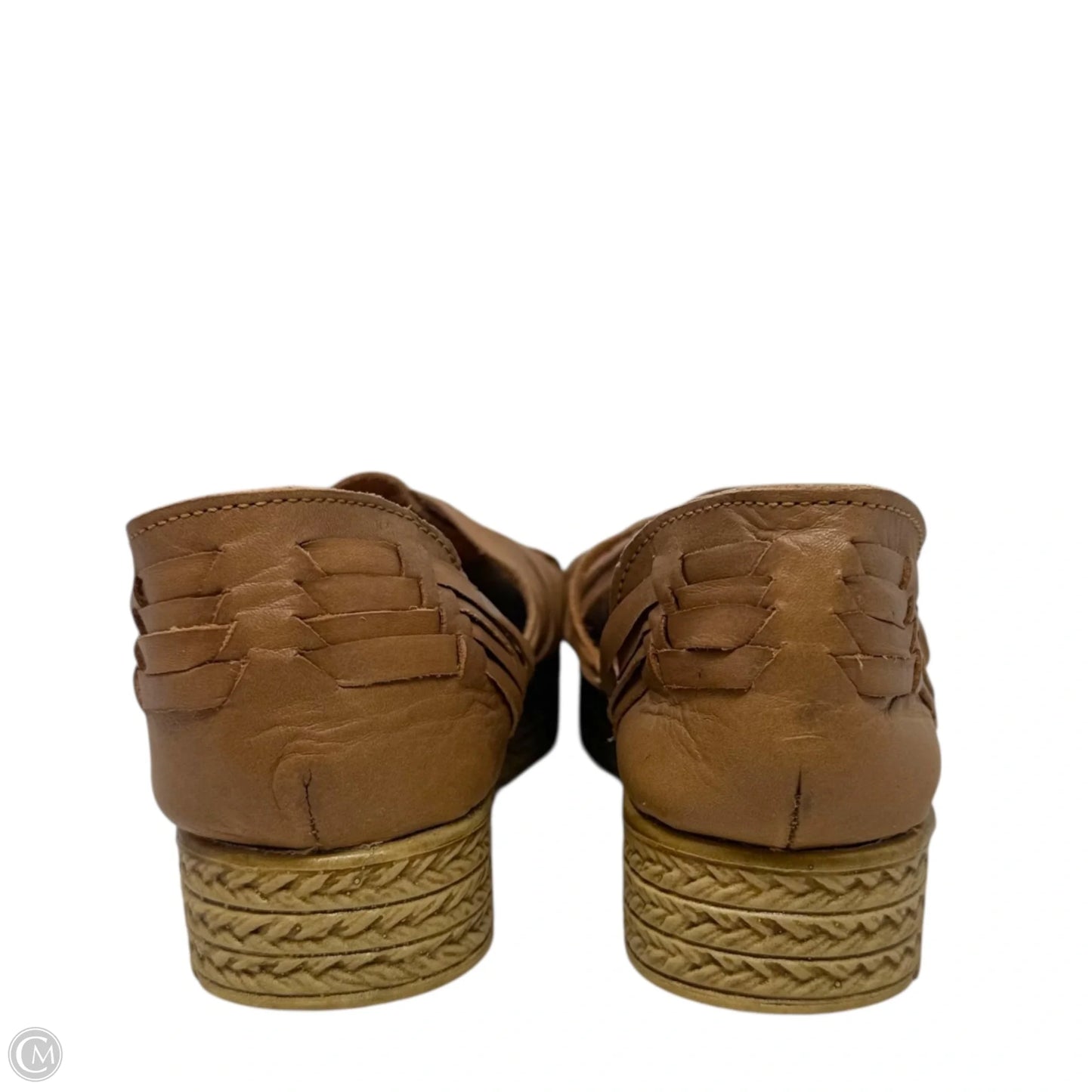 Mexican Artisanal Espadrille Huaraches Leather Sandals By Modern Latina In Tan, Size: 6