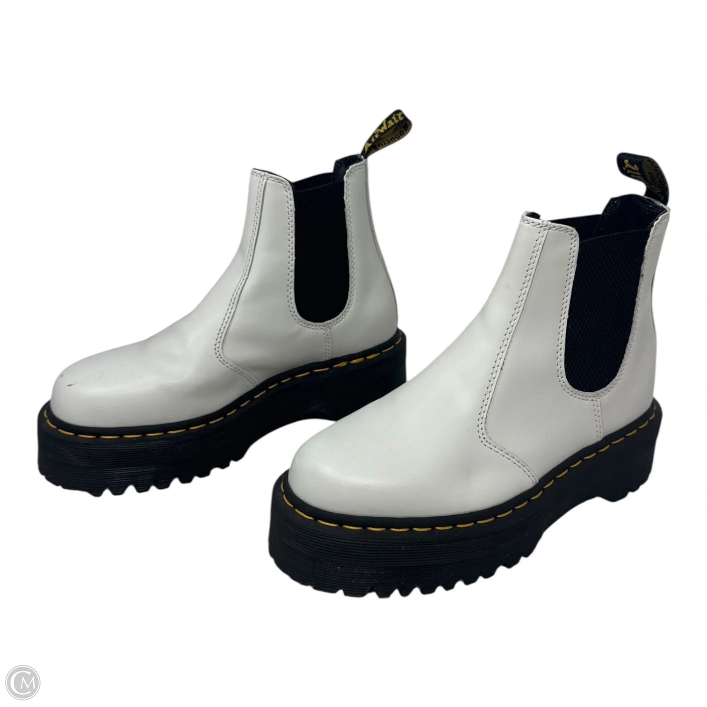 2967 Quad Platform Boots Ankle By Dr Martens In White, Size: 7