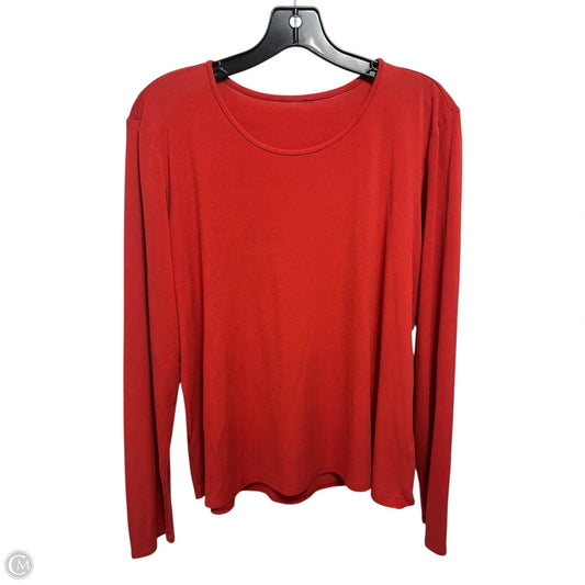 Silk Top Long Sleeve By Eileen Fisher In Orange, Size: M