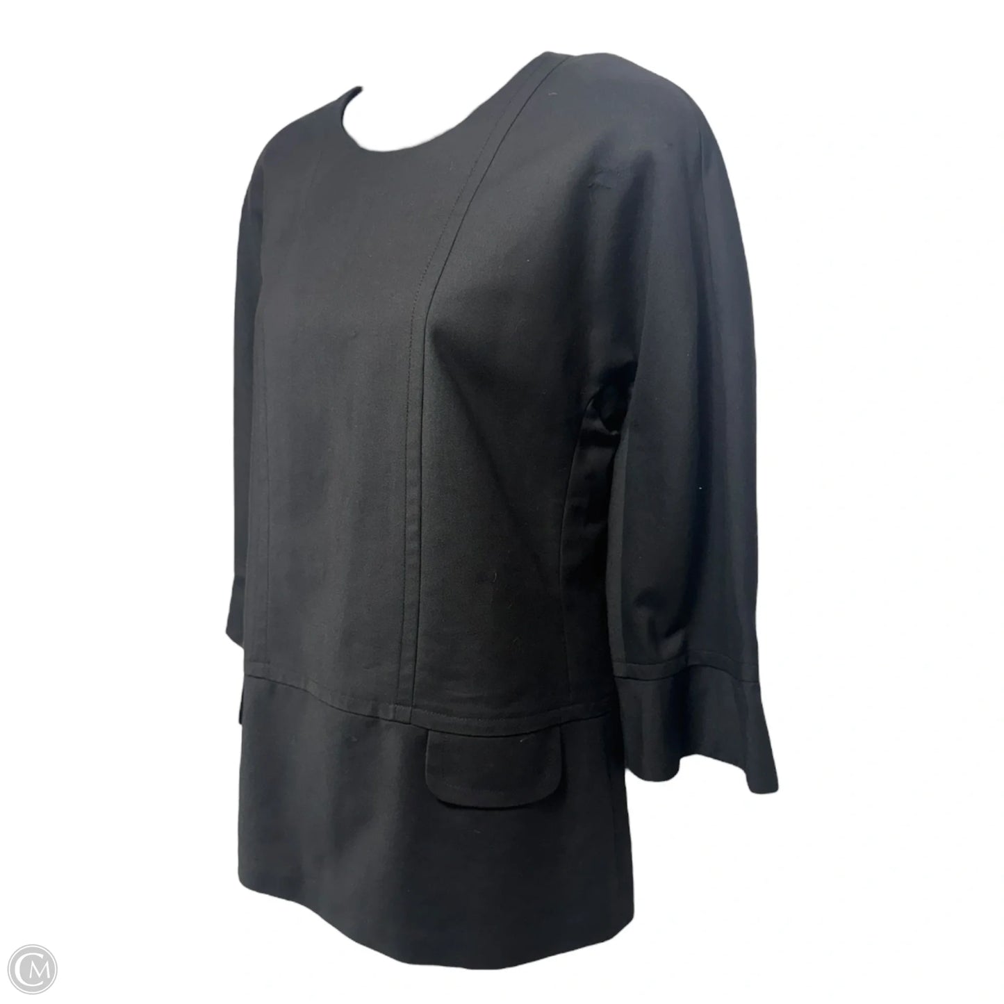 Top 3/4 Sleeve Designer By Longchamp In Black, Size: 6