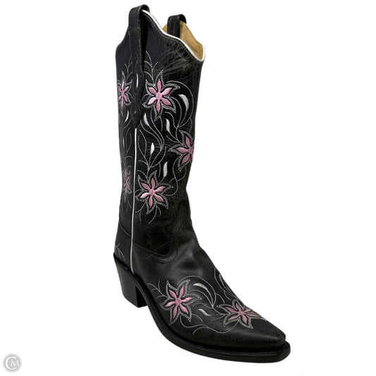 Jama Snip Toe Boots Western By Old West In Black & Pink, Size: 6