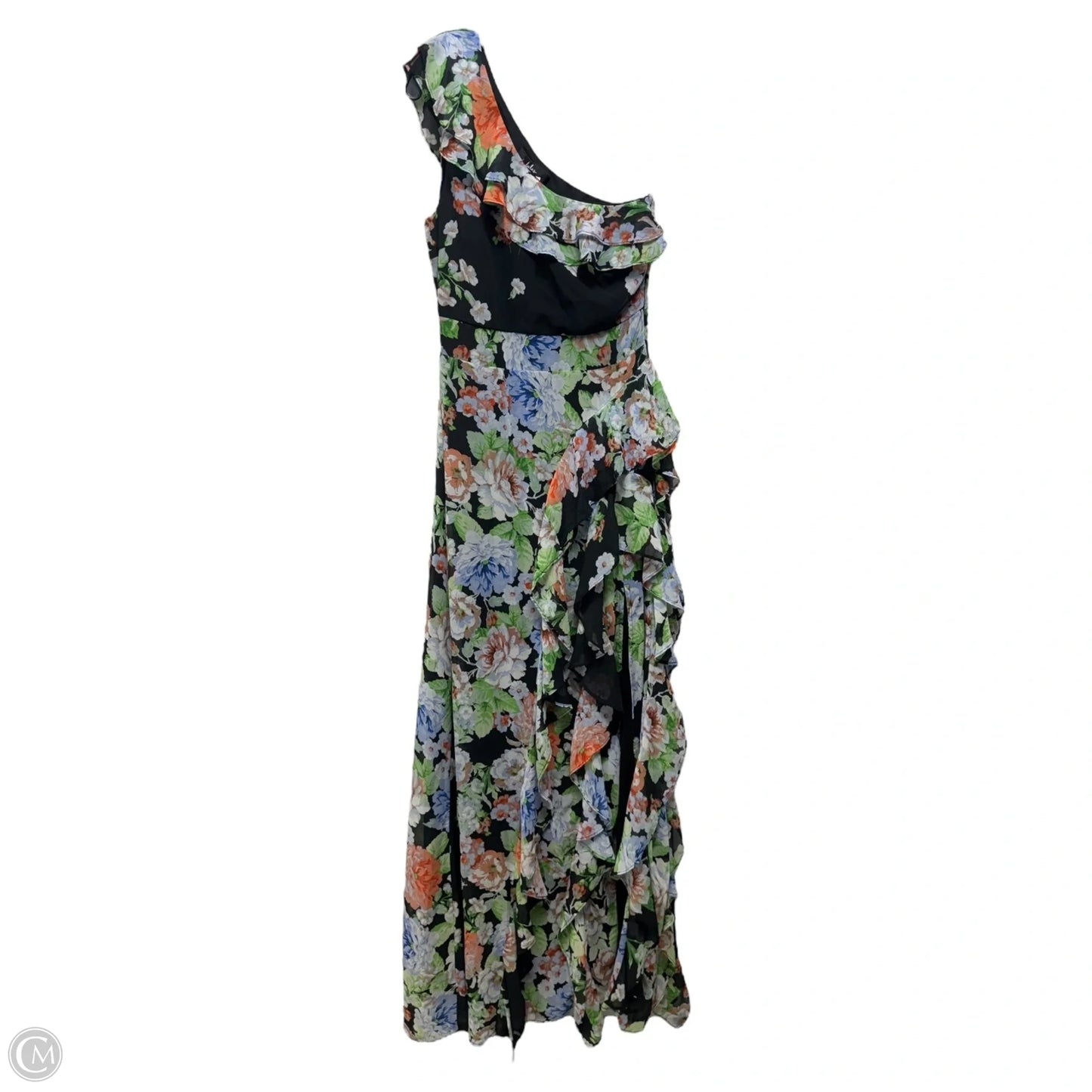 Flower For You Ruffled One Shoulder Maxi Dress By Lulu In Floral Print, Size: XS