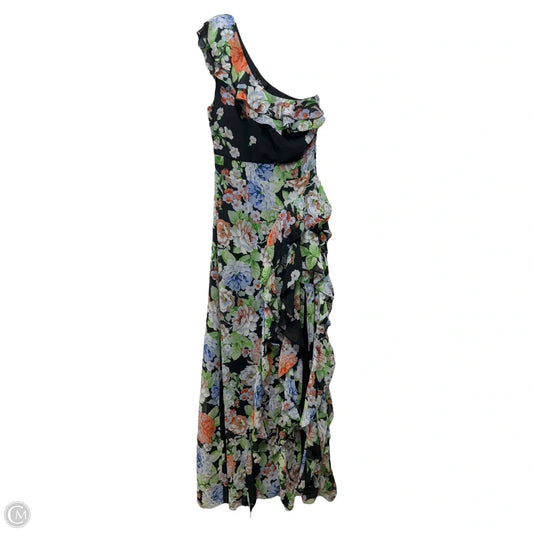 Flower For You Ruffled One Shoulder Maxi Dress By Lulu In Floral Print, Size: XS