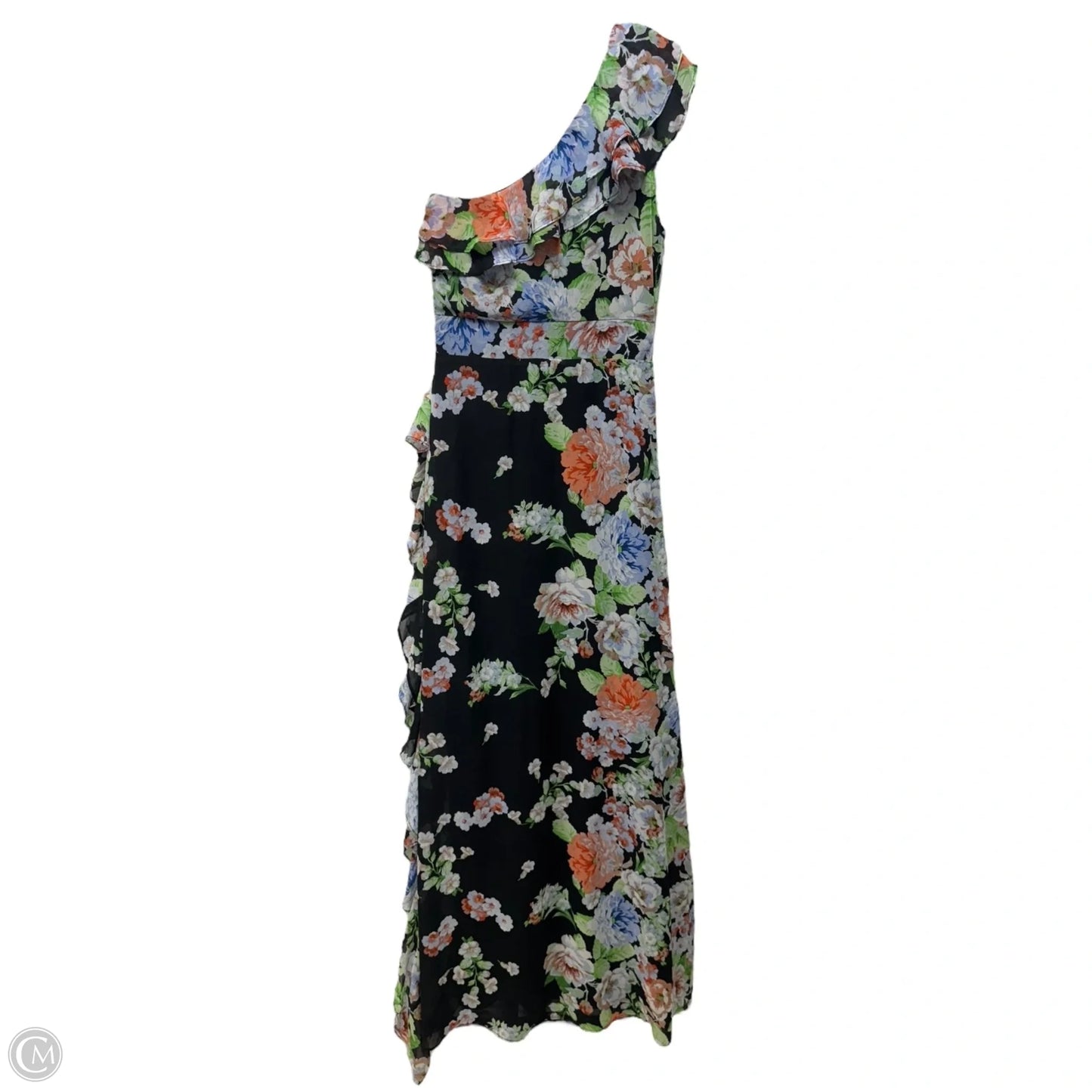 Flower For You Ruffled One Shoulder Maxi Dress By Lulu In Floral Print, Size: XS