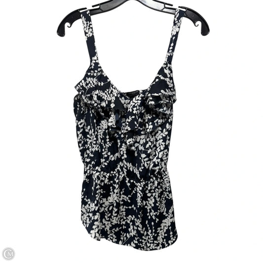 Top Sleeveless By Ann Taylor In Blue & Cream, Size: M