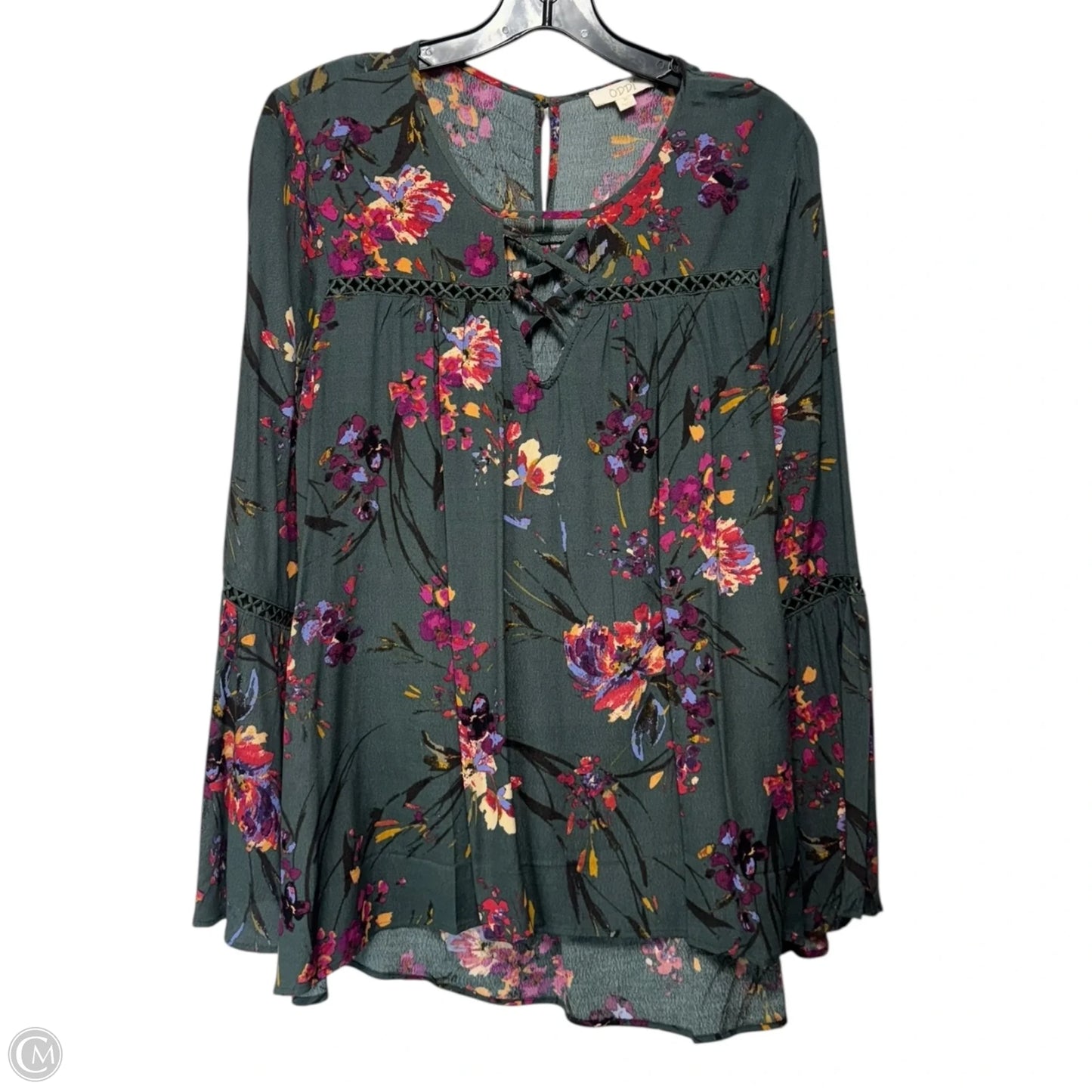 Top Long Sleeve By Oddi In Floral Print, Size: M