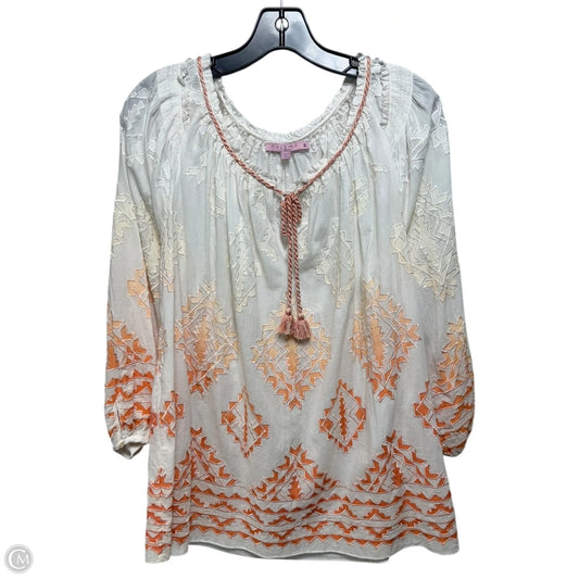 Top Long Sleeve By Calypso St Barth In Cream, Size: S