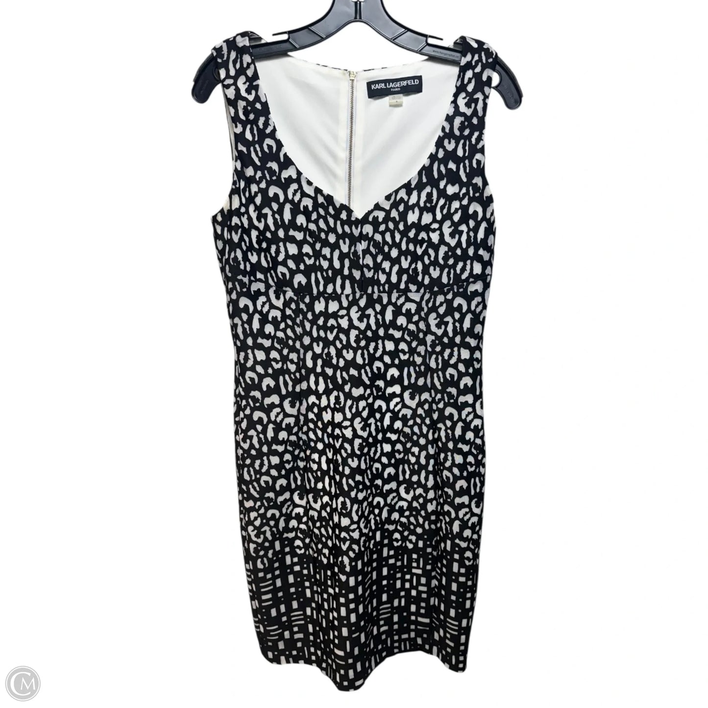 Dress Designer By Karl Lagerfeld In Black & White, Size: 8