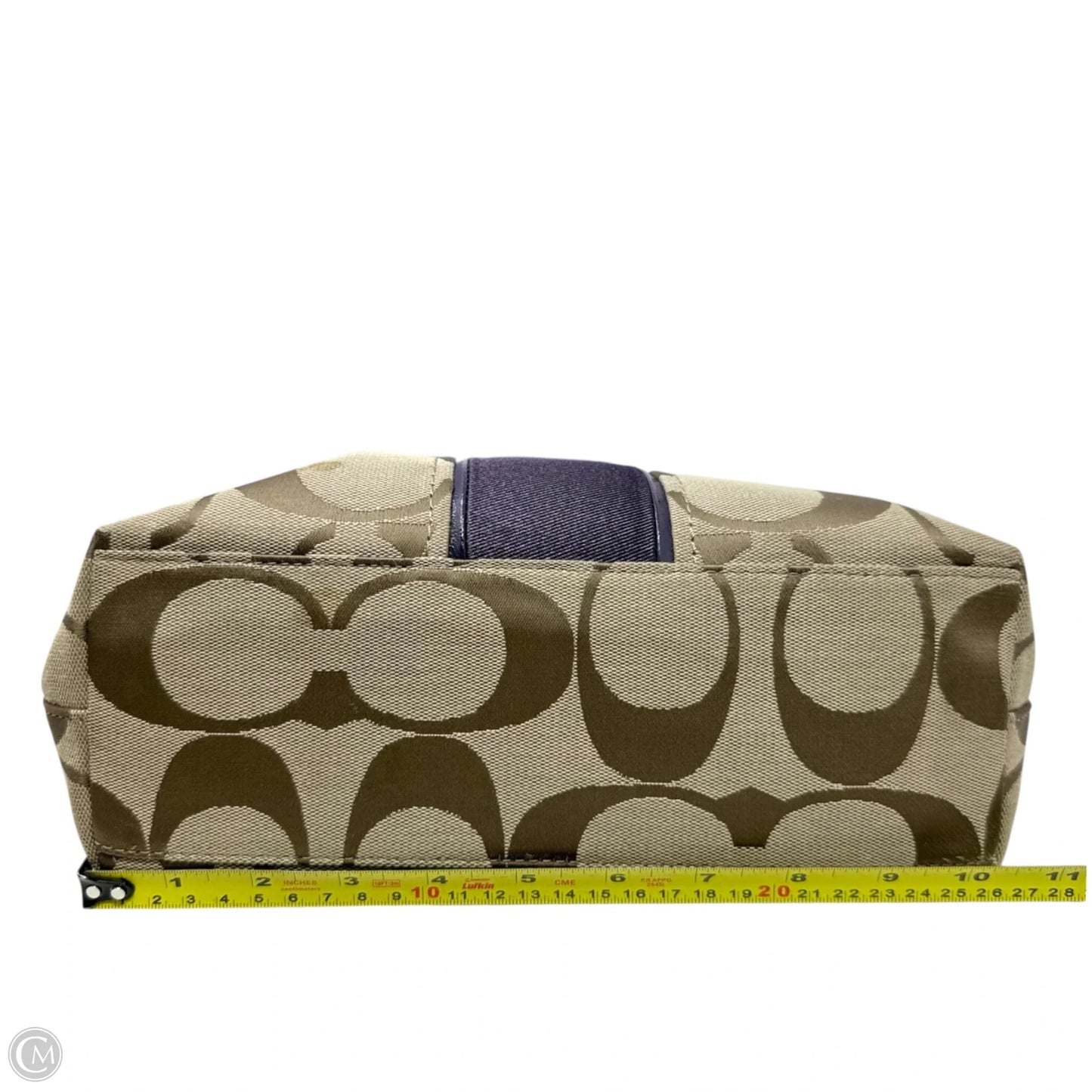 Vintage Signature Stripe Tote Designer By Coach, Size: Medium