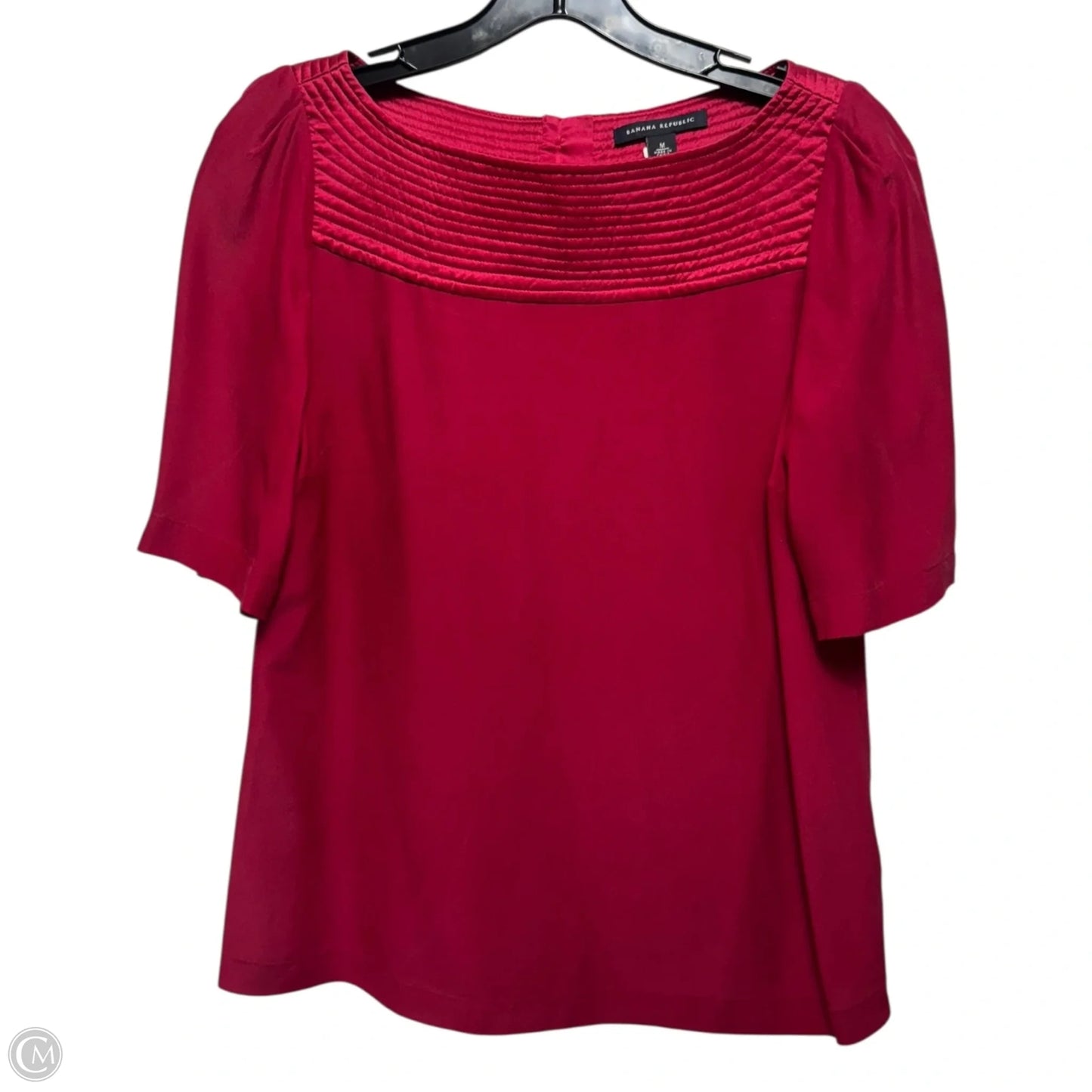 Silk Top Short Sleeve By Banana Republic In Red, Size: M