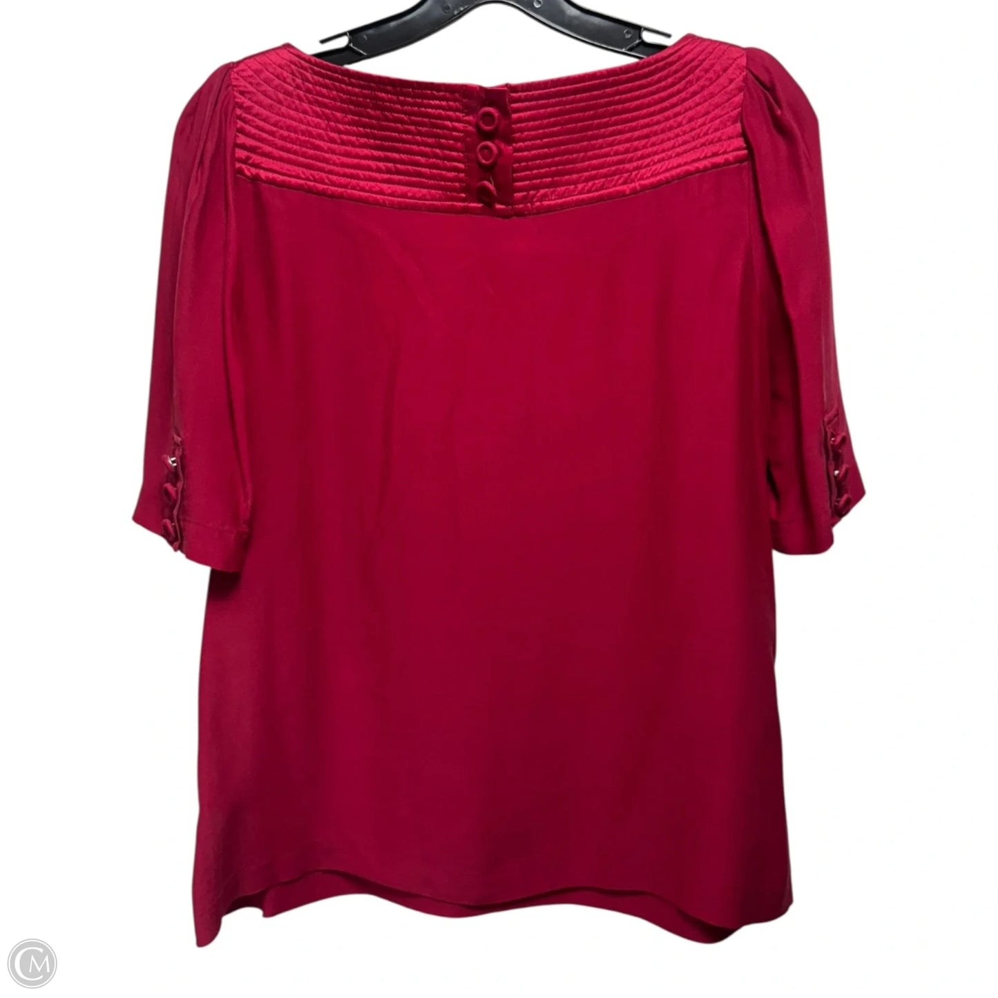 Silk Top Short Sleeve By Banana Republic In Red, Size: M