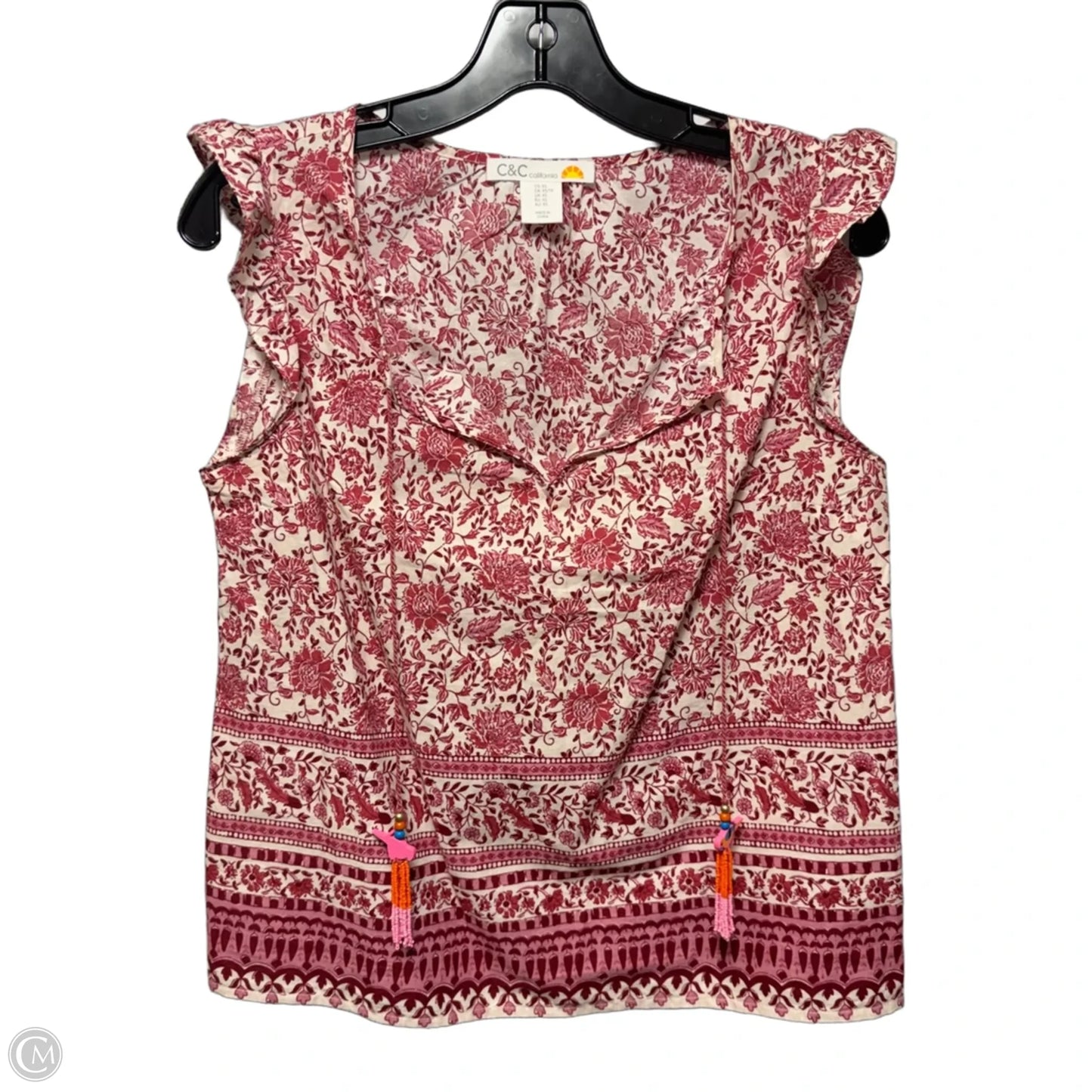 Top Sleeveless By C And C In Floral Print, Size: Xs