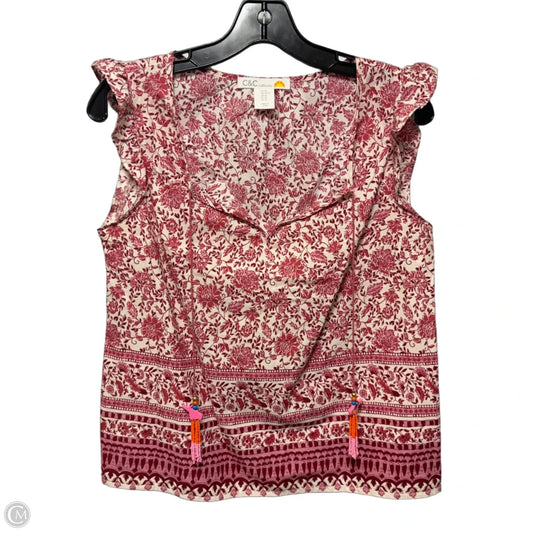 Top Sleeveless By C And C In Floral Print, Size: Xs
