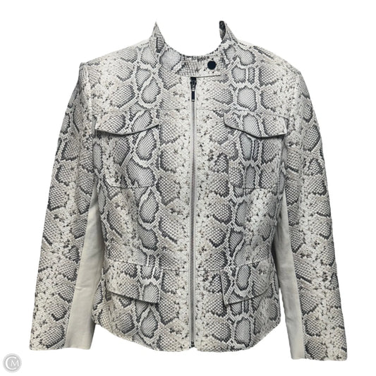 Lambskin Jacket Leather By Elie Tahari In Snakeskin Print, Size: S