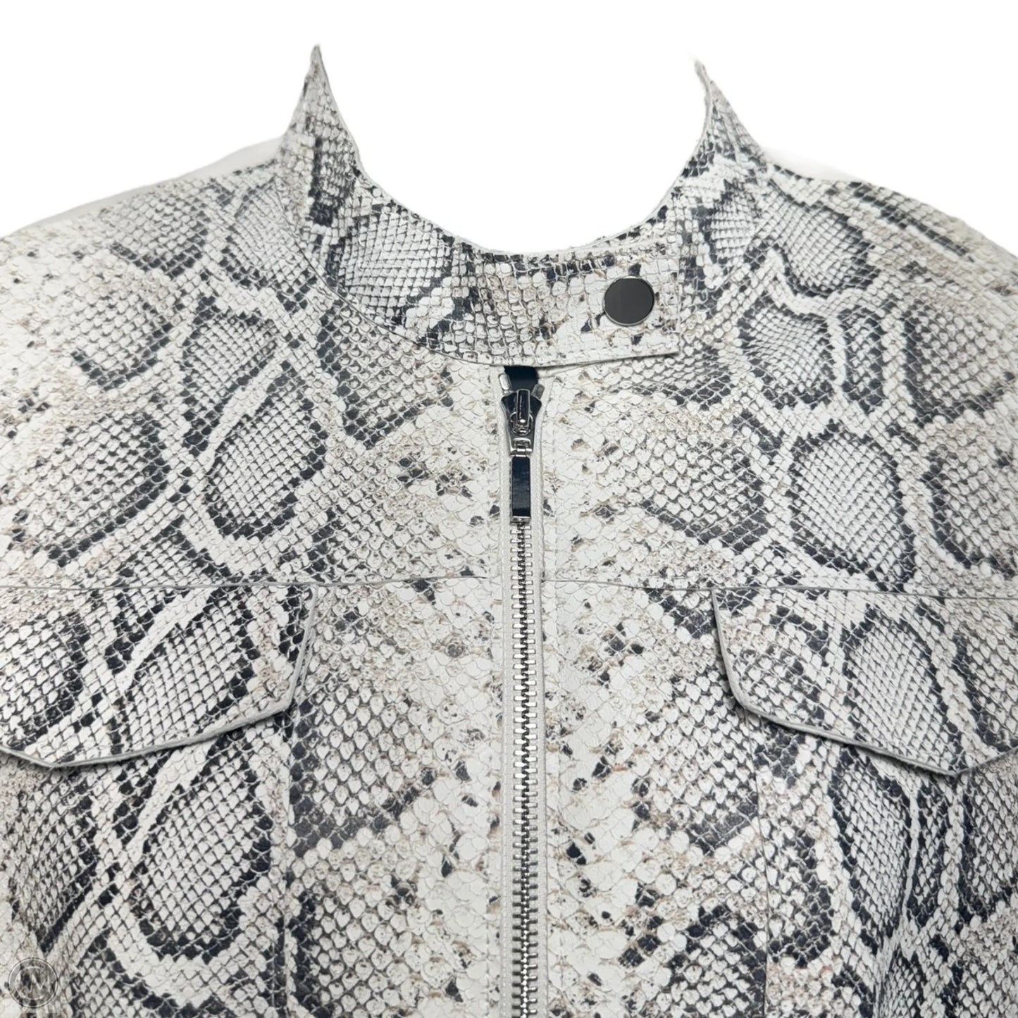 Lambskin Jacket Leather By Elie Tahari In Snakeskin Print, Size: S