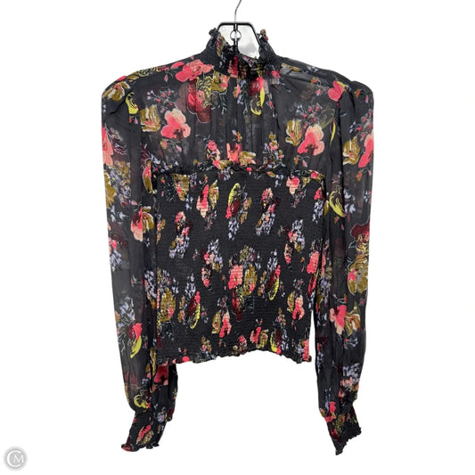 Smocked Blouse Long Sleeve By Cinq a Sept In Floral Print, Size: S