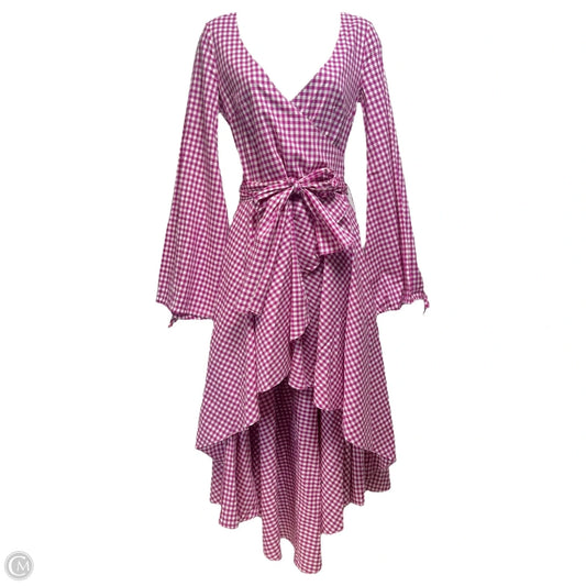 Lena Gingham Dress Casual Maxi By Caroline Constas In Checkered Pattern, Size: Xs