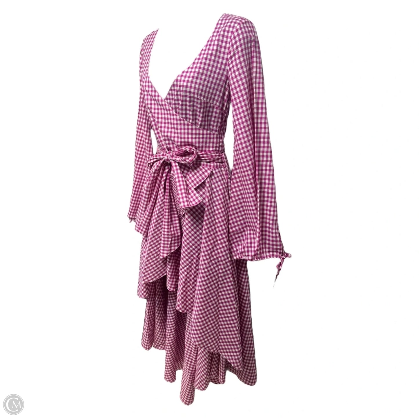 Lena Gingham Dress Casual Maxi By Caroline Constas In Checkered Pattern, Size: Xs