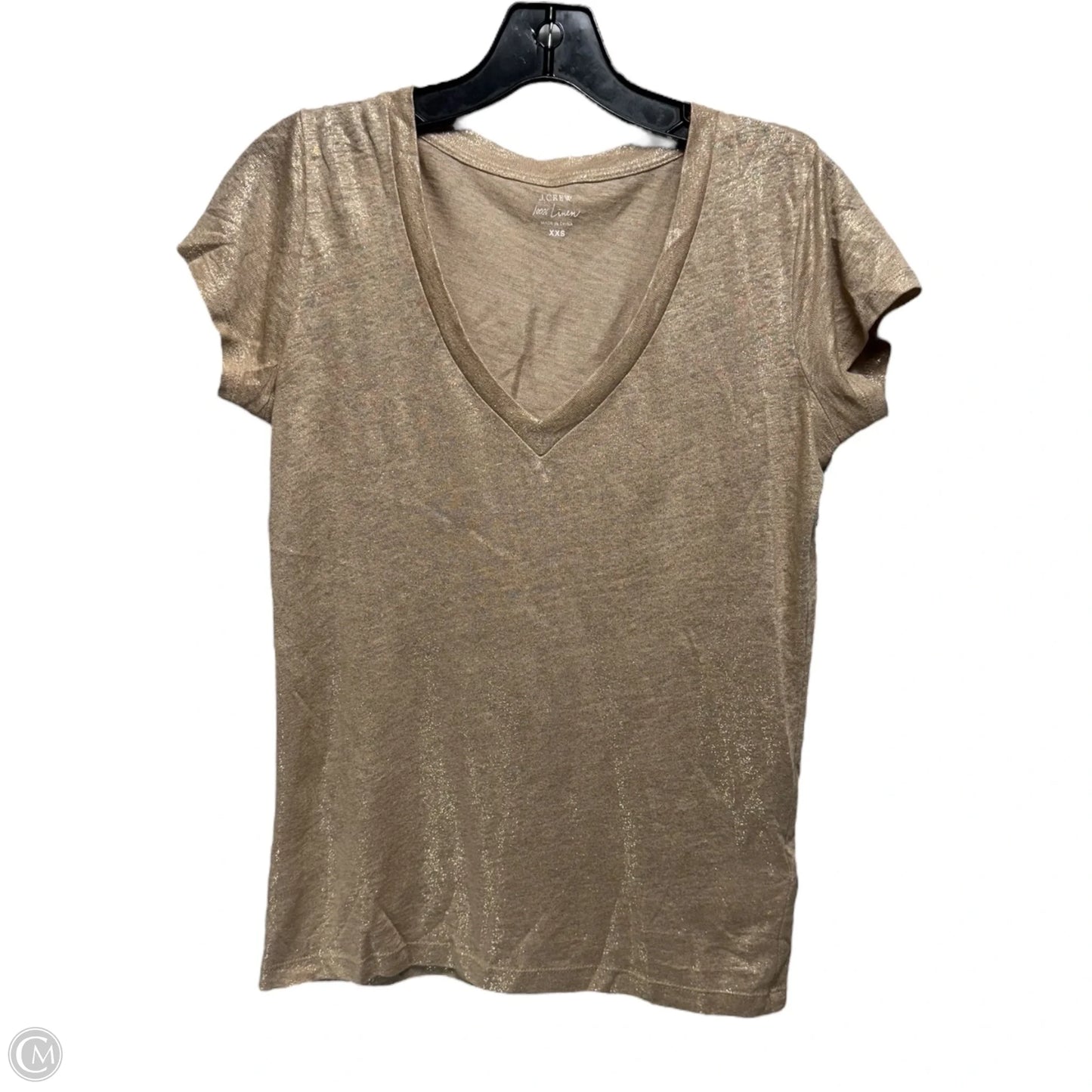 Top Short Sleeve Basic By J. Crew In Gold, Size: Xxs
