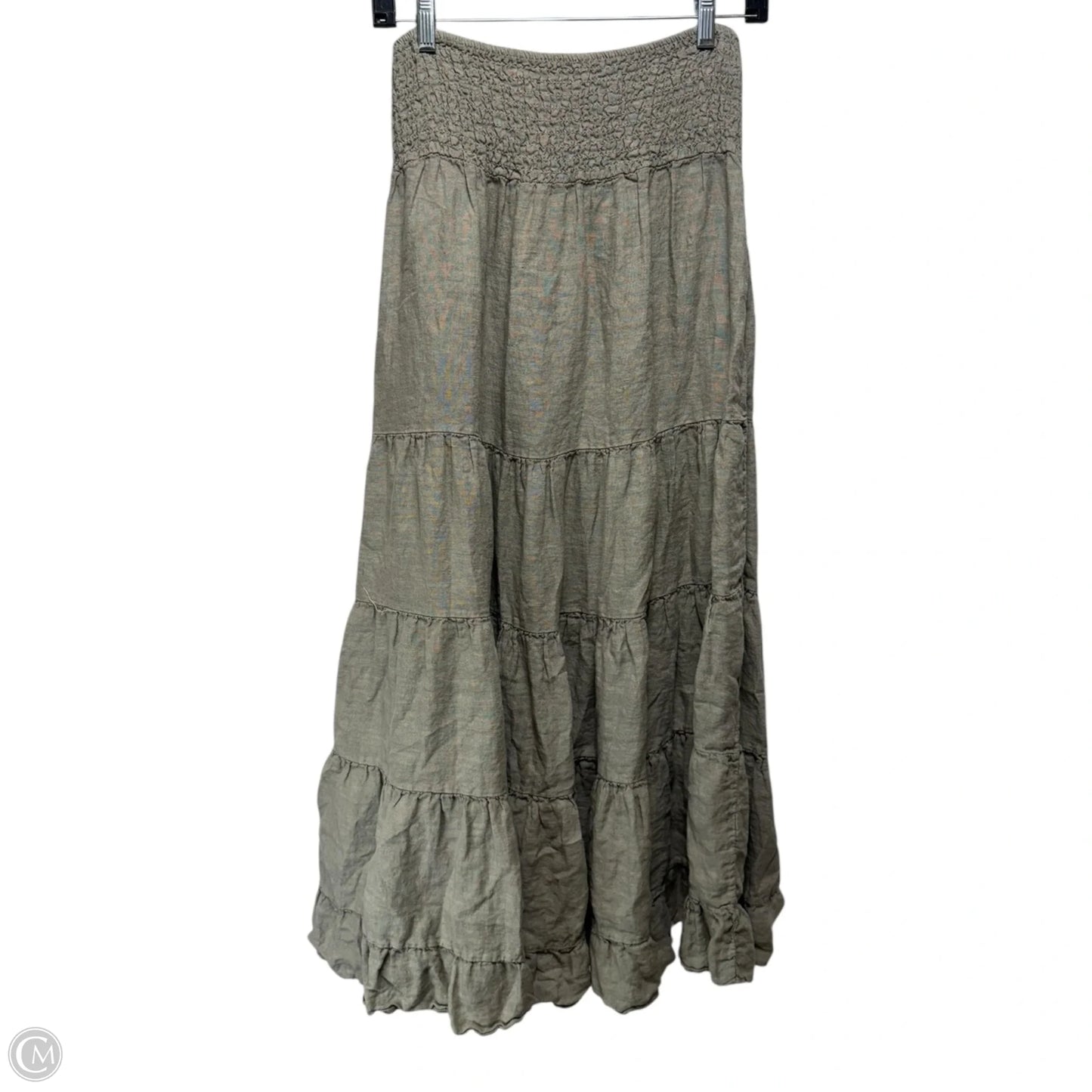 Linen Skirt Maxi By 100% Lino In Green, Size: S