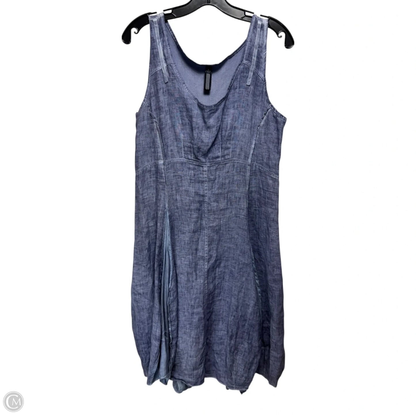 Linen Dress Casual Midi By Inizio In Blue, Size: L