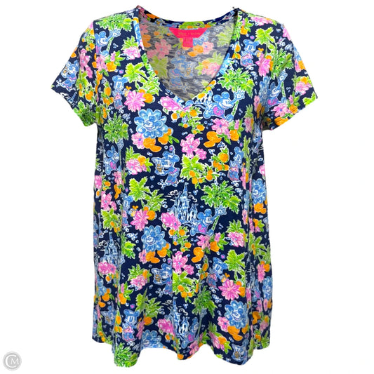 Etta V-Neck Top Short Sleeve Designer By Disney X Lilly Pulitzer In Resort White Disney Dreamin, Size: Xs