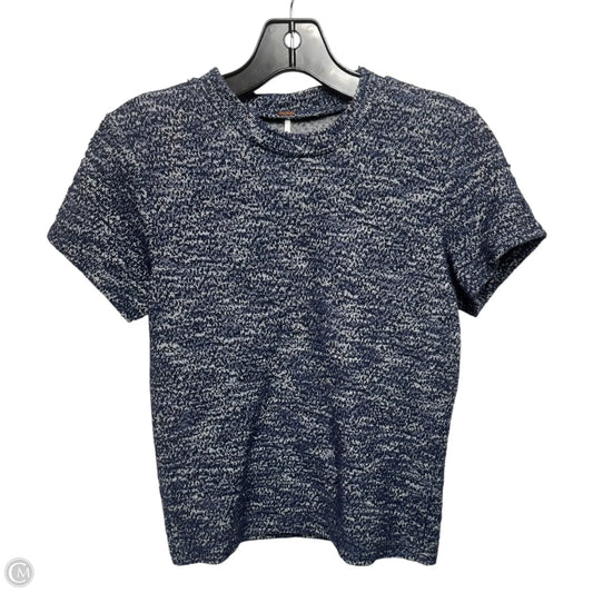Knit Top Short Sleeve By Free People In Navy, Size: S