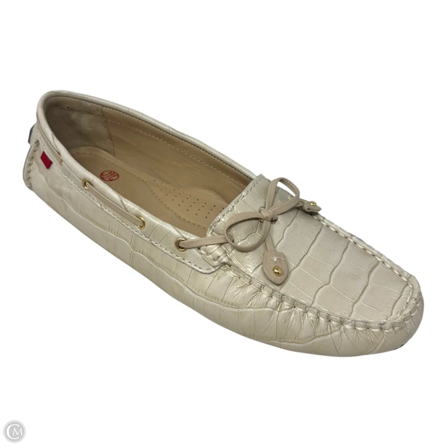 Cypress Hill Croc Driving Loafers By Marc Joseph In Cream, Size: 10.5