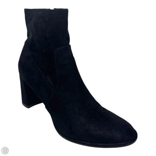 Faux Suede Boots Ankle Heels By Marc Fisher In Black, Size: 8