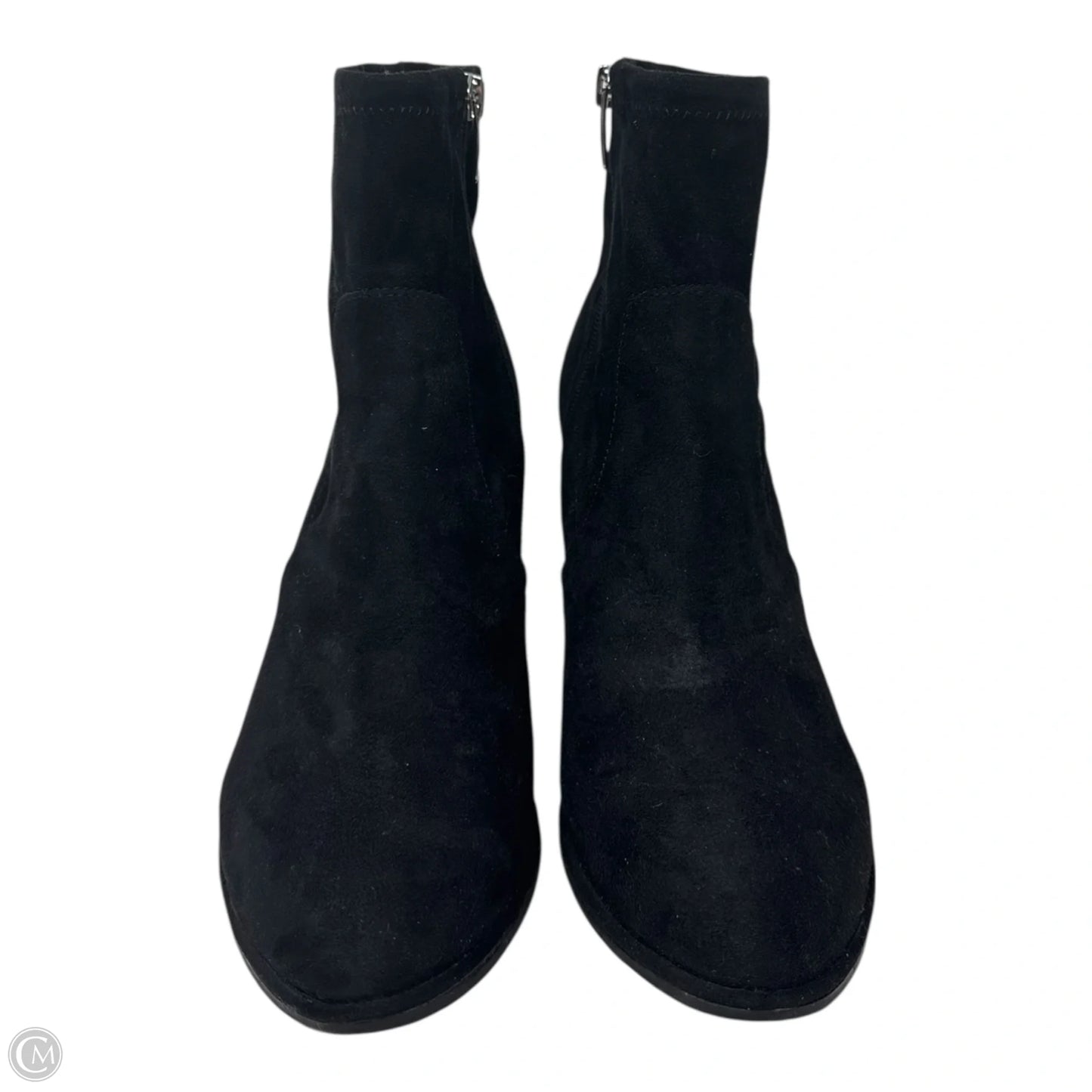Faux Suede Boots Ankle Heels By Marc Fisher In Black, Size: 8