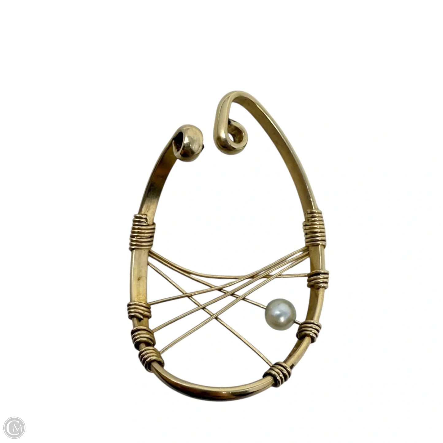 14K Gold Filled & Pearl Hooker Hoop Earrings By Barbara Barnet