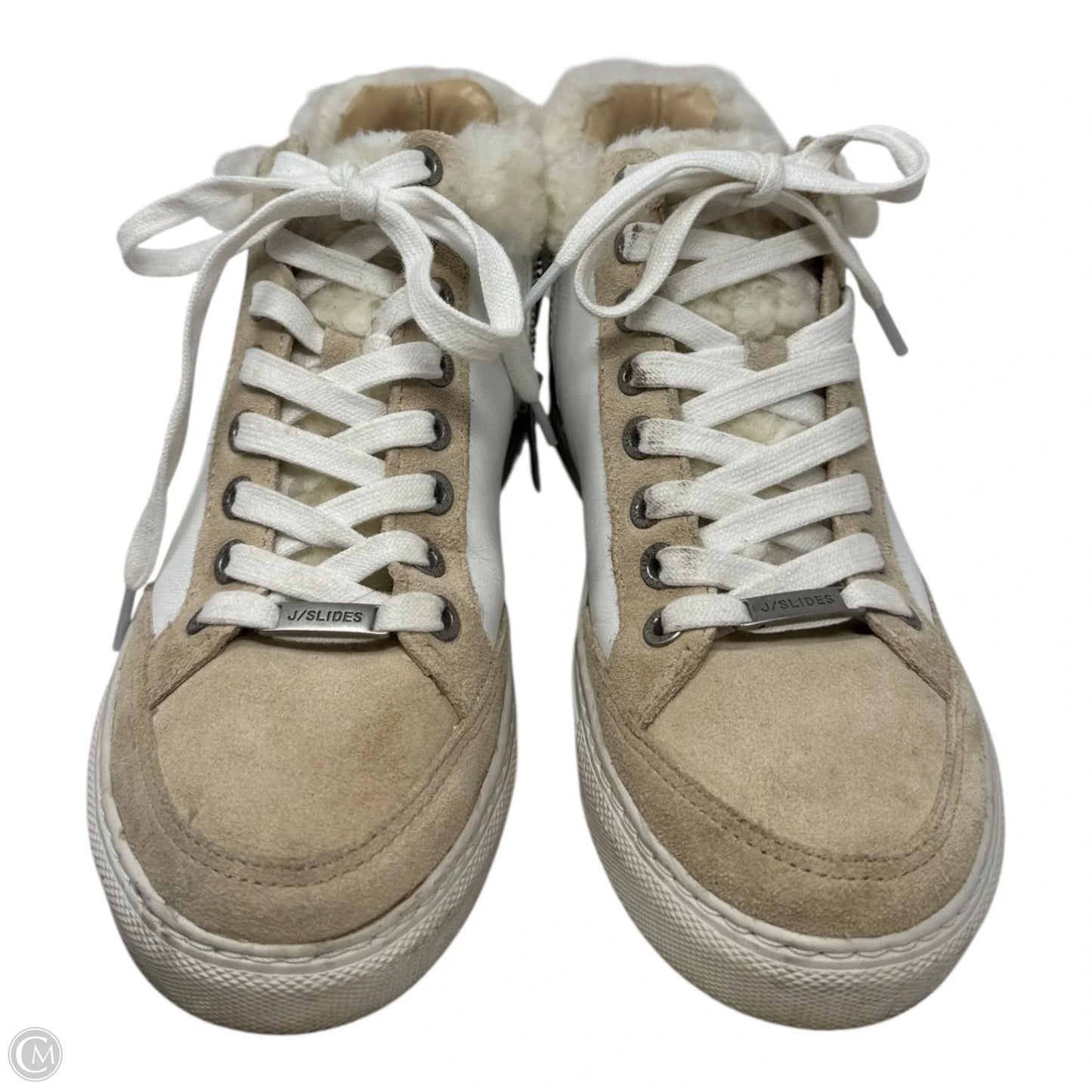 Shoes Athletic By J Slides In Cream & Tan, Size: 6.5
