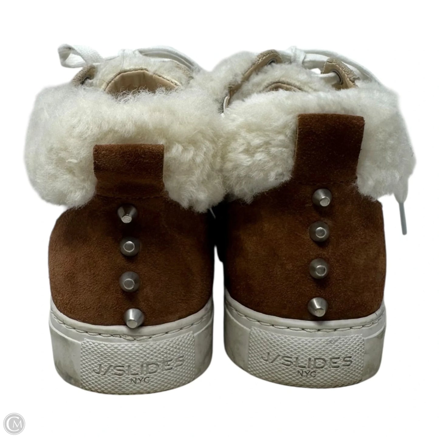 Shoes Athletic By J Slides In Cream & Tan, Size: 6.5