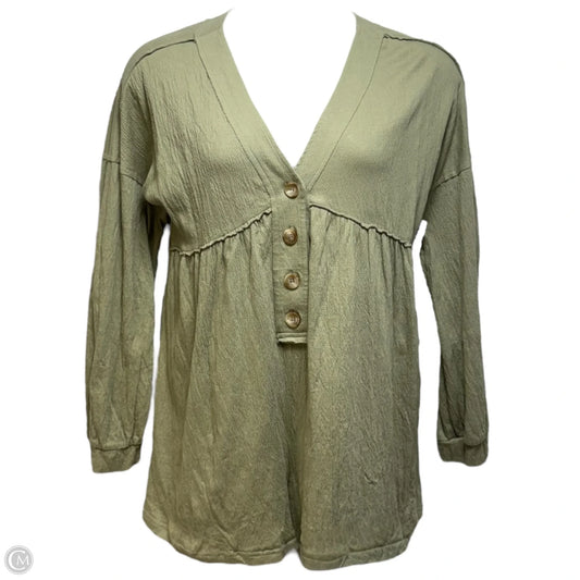 Long Sleeve Romper By Pink Lily In Green, Size: M