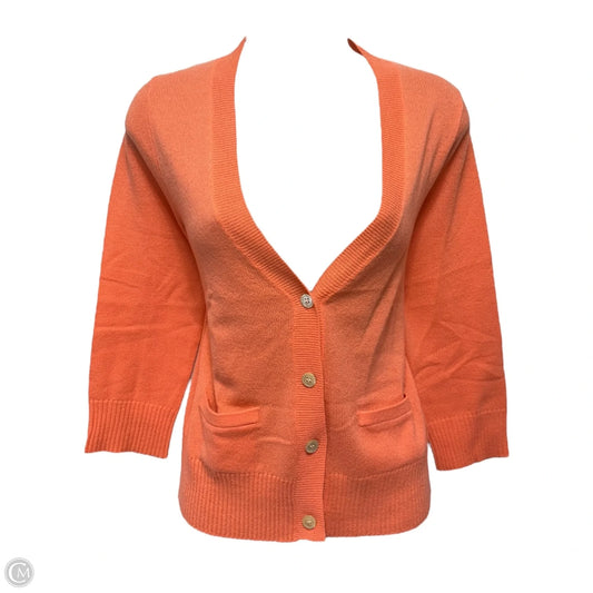 Sweater Cardigan Cashmere By J. Crew In Orange, Size: S
