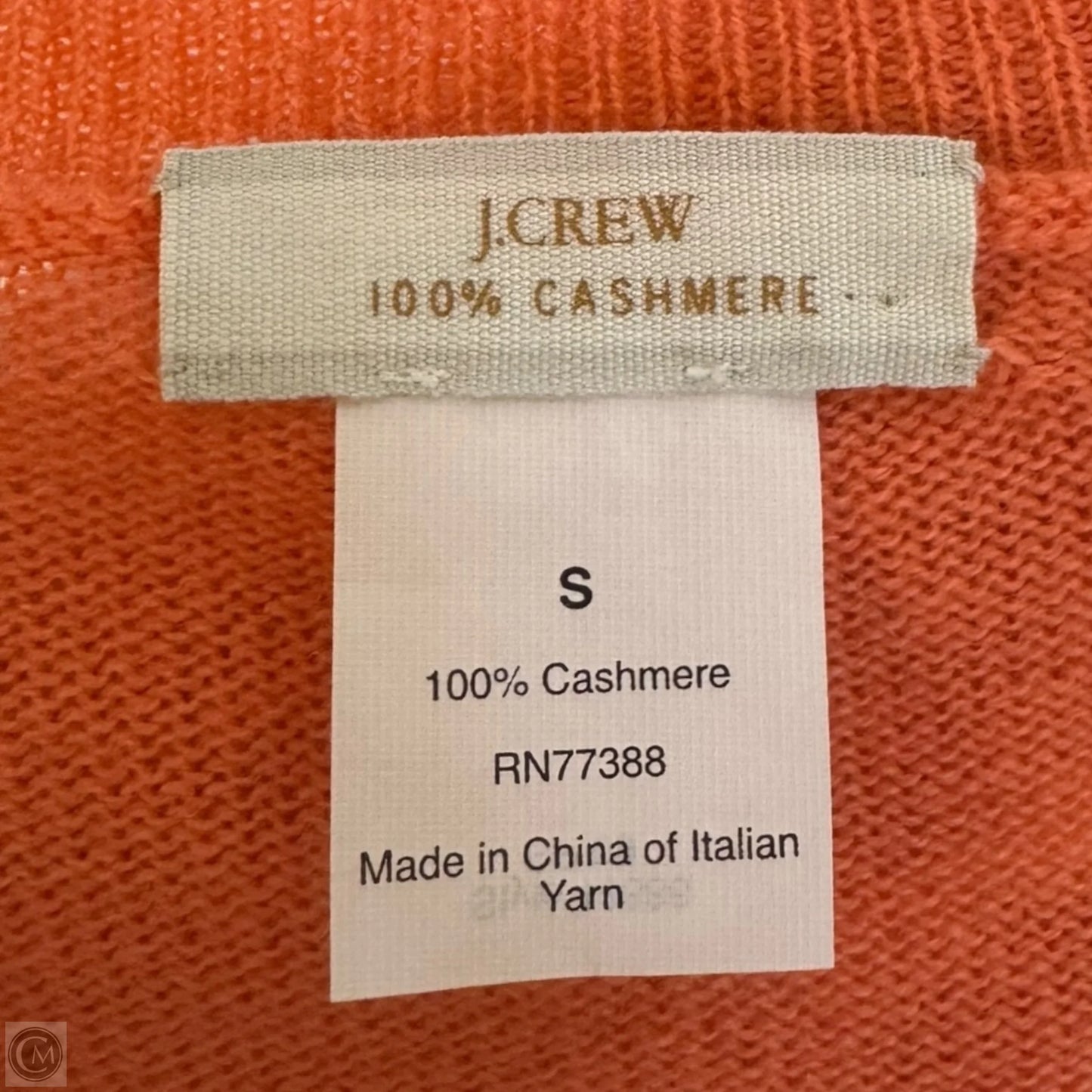 Sweater Cardigan Cashmere By J. Crew In Orange, Size: S